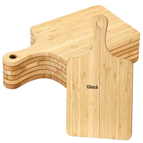6 Pcs Bamboo Cutting Boards Bulk 13 Inch Thicken with Handle (6 Count)