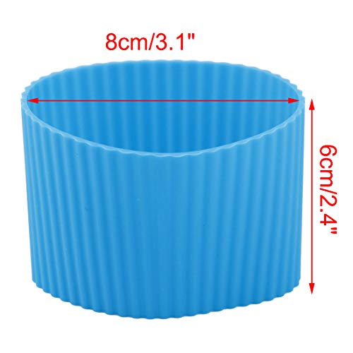 Silicone Nonslip Glass Bottle Mug Cup Sleeve Protector Cover Blue