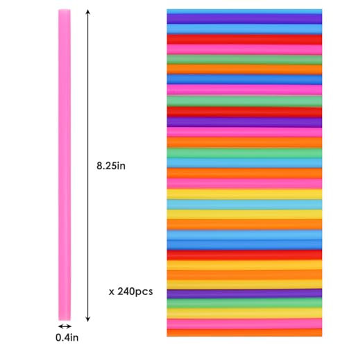8.3" Jumbo Smoothie & Milkshake Disposable Straws (240 Count)