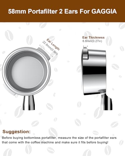 58mm Bottomless Portafilter For Gaggia