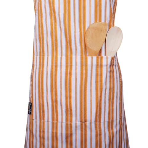 Cotton Aprons for Women with Pockets Adjustable Strap and Waist Ties Reusable Printed Aprons for Baking