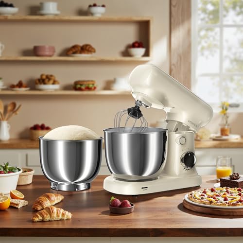 Stand Mixer with 3QT+3.5QT Dual Bowls
