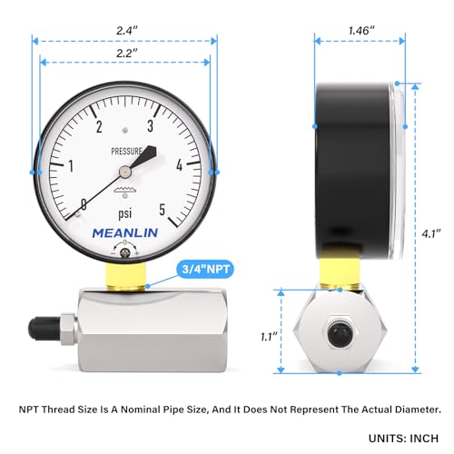 0 5Psi Diaphragm Type Capsule Low Pressure Gauge with 3