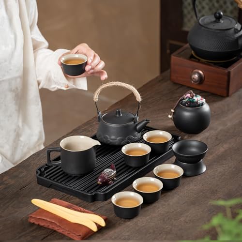 15 Piece Gongfu Tea Set with Tea Tray & Color (8 Ounce)