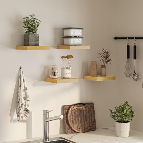 Square Floating Shelves for Wall (4 Count)