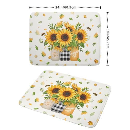 Sunflower Vases Dish Drying Mat for Countertop
