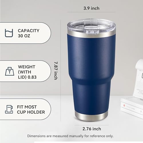 30 oz Tumbler with Lid Stainless Steel Tumblers Bulk (12 Count)