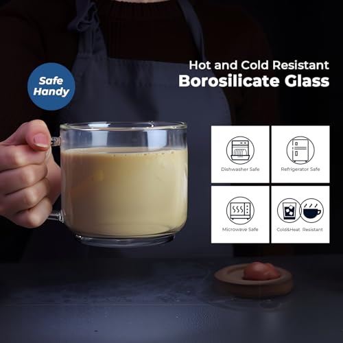18oz Glass Coffee Mugs Set of 2 (36 Count)