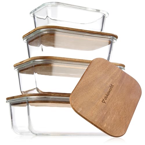 Glass Container Set with Acacia Lids
