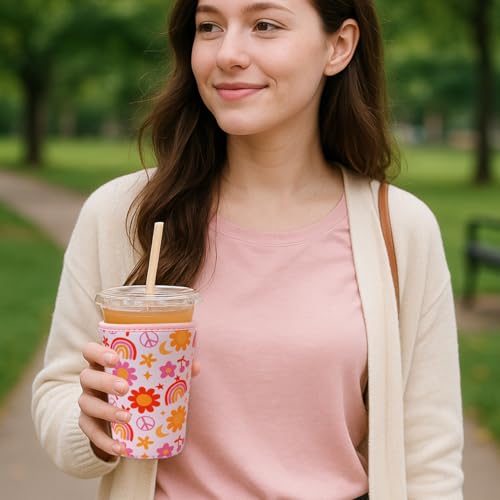 Reusable Insulated Neoprene Iced Coffee Cup Sleeve (3 Count)