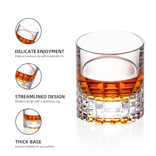 Crystal Whiskey Glasses Set of 2 Old Fashioned Glasses Stemless (2 Count)