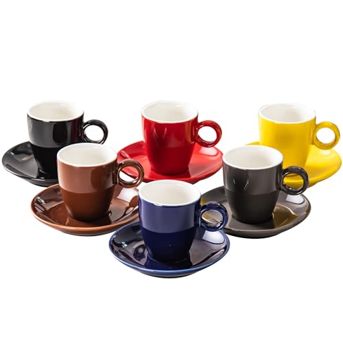 2.5oz Espresso Cups with Saucers Set