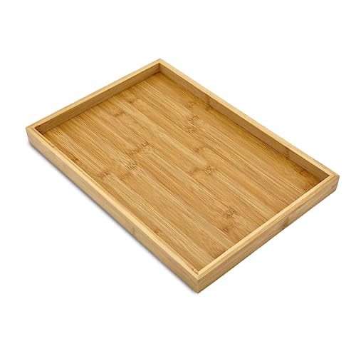 Natural Bamboo Serving Tray Platter 15.75 x 11 Rectangular