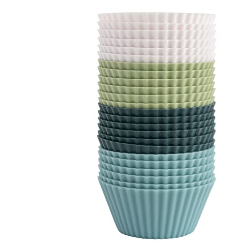 Reusable Silicone Baking Cup Silicone Muffin Liners for Cupcakes (24 Count)