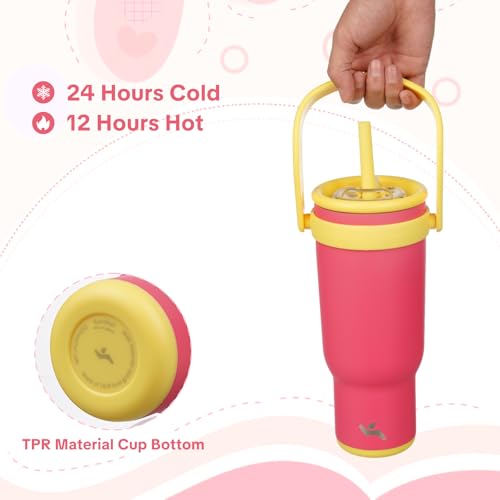 40 oz Tumbler with Handle and Straw