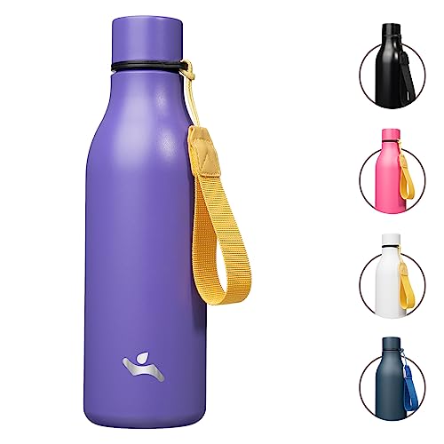 18 oz Insulated Stainless Steel Metal Water Bottle with Strap