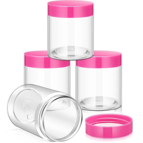 4 Pcs Plastic Jars Wide Mouth with Lids (4 Count)