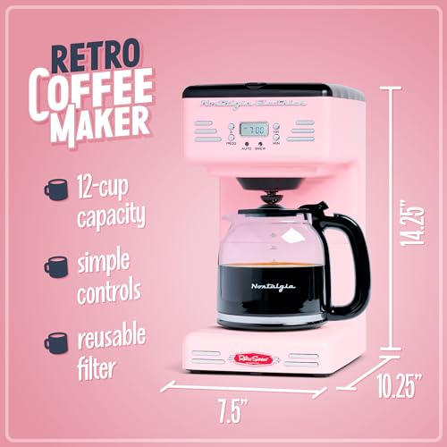 Retro 12 Cup Programmable Coffee Maker With LED Display