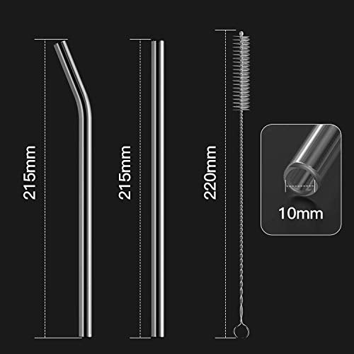8 Pack Reusable Glass Straw (8 Count)