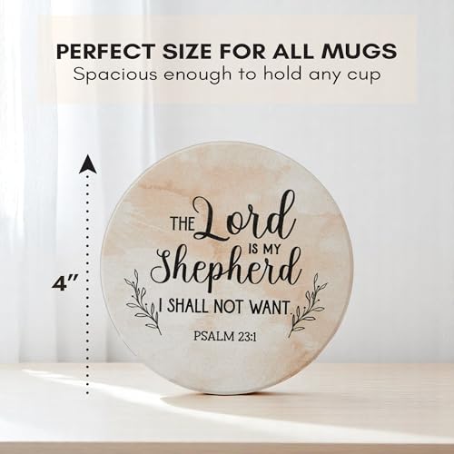 Christian Coasters Set of 6 with Holder (6 Count)