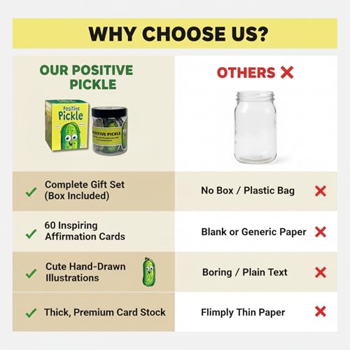 60 Positive Pickle Cards Jar