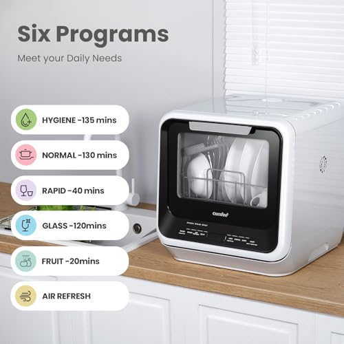 Portable Mini Dishwasher Countertop with 1.32Gal Built