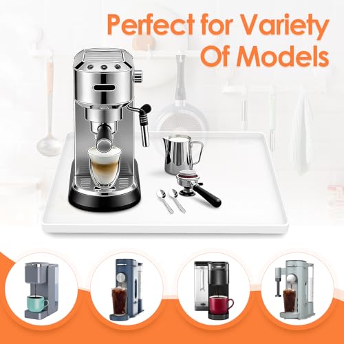 Silicone Coffee Maker Mat with Lip for Countertops 15.7''x11.8''Translucent
