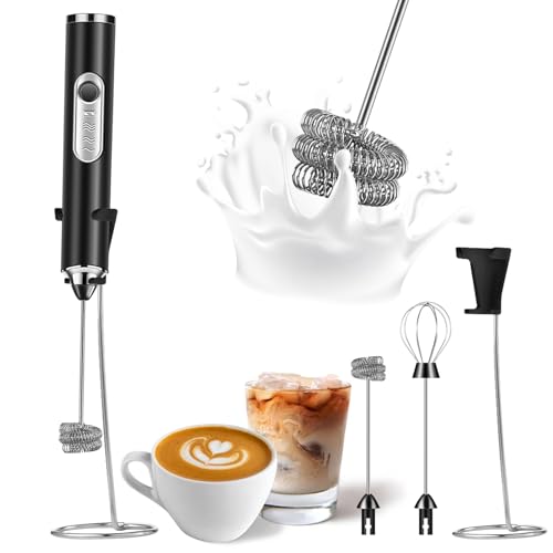 Milk Frother Foamer with Stainless Steel Stand