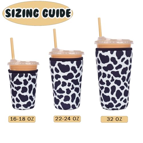 Reusable Insulated Neoprene Iced Coffee Cup Sleeve (3 Count)
