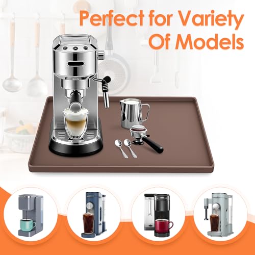 Silicone Coffee Maker Mat with Lip for Countertops