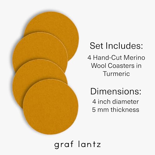 Bierfilzl Merino Wool Round Coasters Set of 4 (4 Count)