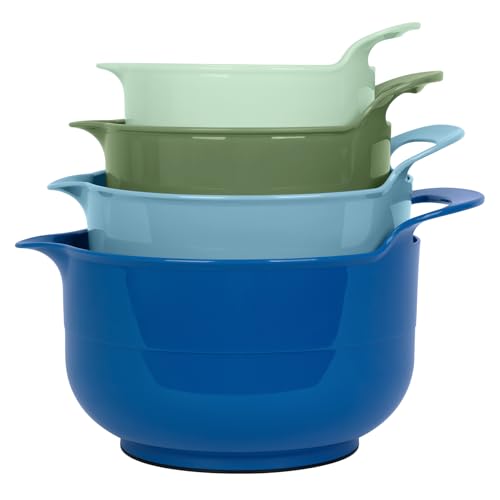 4 Pack Nesting Mixing Bowl with Pour Spout and Handle