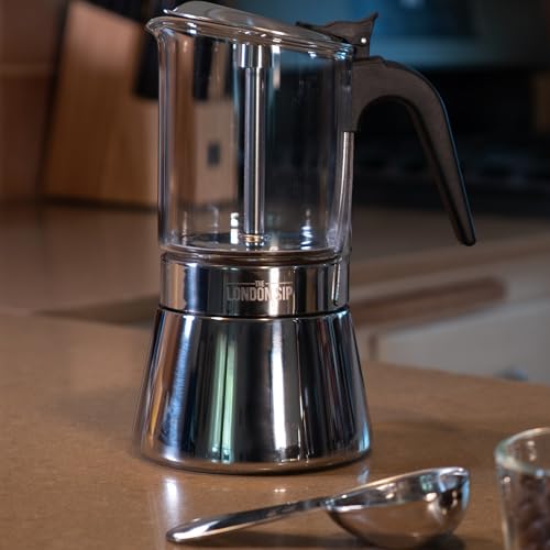 Glass and Stainless Steel Stovetop Espresso Maker