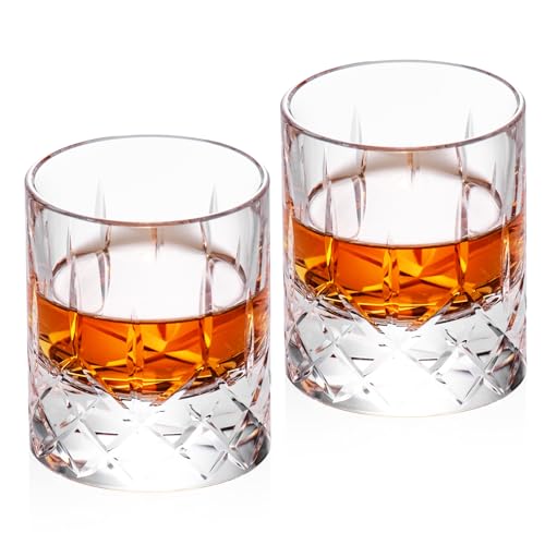Crystal Whiskey Glasses Set of 2 Handcrafted Old Fashioned Glasses (2 Count)