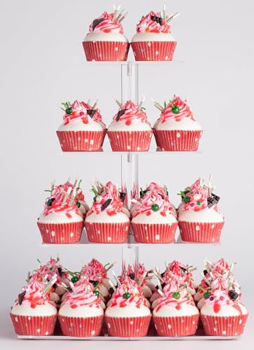 4 Tier Acrylic Cupcake Stand (4 Holders)