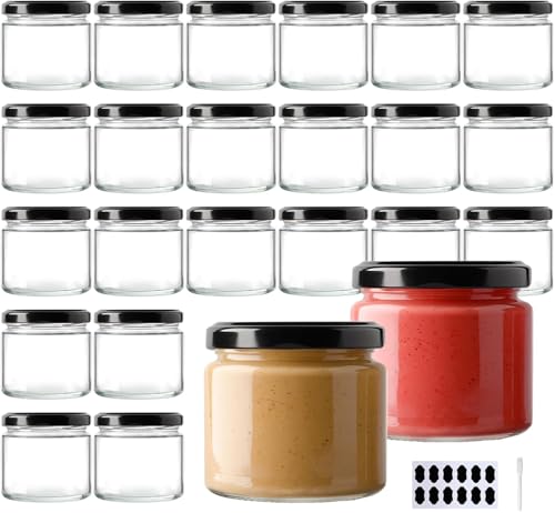 24Pack 5oz Glass Jars with Lids (12 Count)