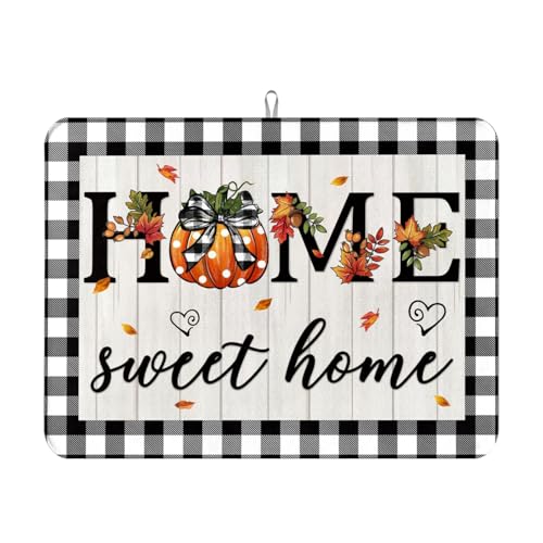 Pumpkin Sweet Home Dish Drying Mat for Kitchen Counter
