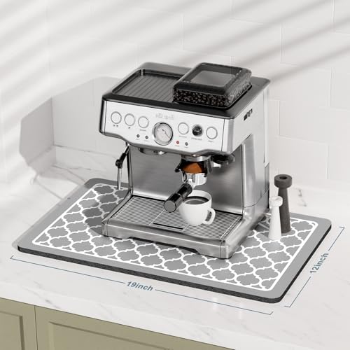 Coffee Mat 12" x 19" Cute Coffee Bar Mats for Espresso Machine Station Accessories and Organizer