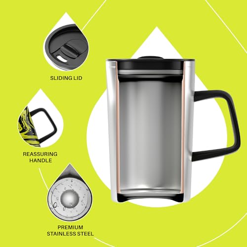 16 oz Insulated Coffee Mug with Lid and Handle