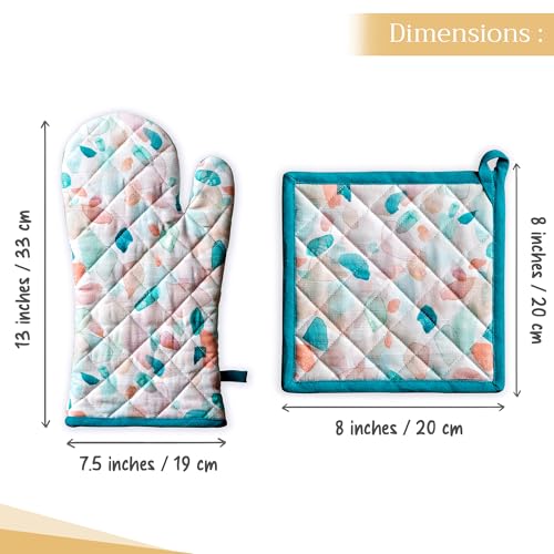 100% Cotton Oven Mitt & Pot Holder Set (2 Count)