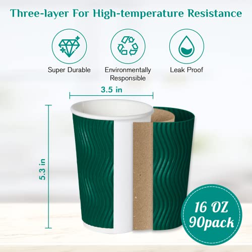 16 oz Paper Coffee Cups (90 Count)