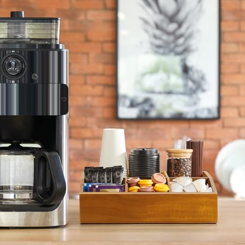 Acacia Wood Coffee Station Organizer for Countertop