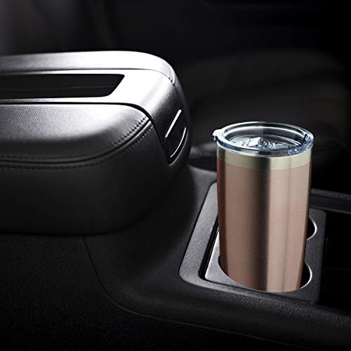 20oz Tumbler with Straw Stainless Steel Insulated Coffee Tumbler Cups Double Wall Vacuum Travel Coffee Mug with Splash Proof Sliding Lid for Hot Cold Drinks (4 Count)