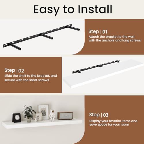 White Floating Shelves 48 InchLong