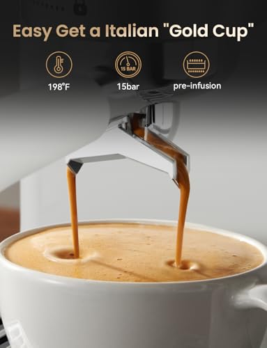 Stainless Steel Espresso Machine with Visible Pressure Guage