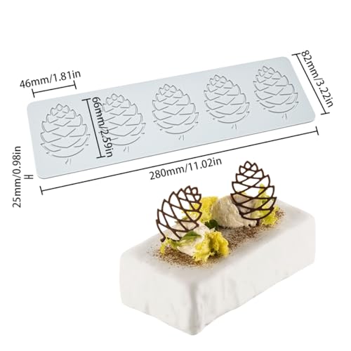 3D Hollow Out Lace Mold Silicone Pinecone Shape Fondant Molds Chocolate Mould For Cake Pastry Decor Baking Gumpaste Moulds Decoration Sugar Lace Veil Mat
