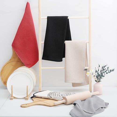 100% Cotton Waffle Weave Kitchen Dish Towels 6 (6 Count)