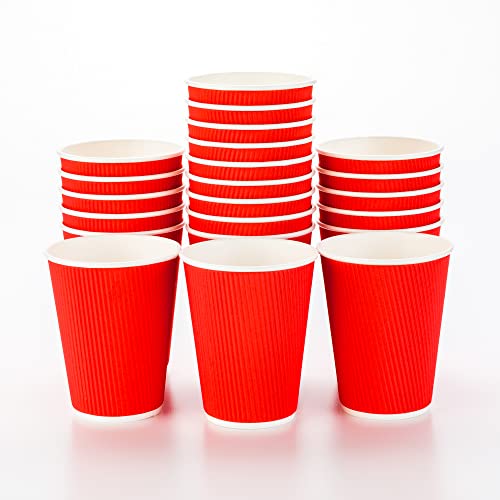 Coffee Cups 500 Pack of 12 oz Ripple Wall Insulated Coffee Cups Non (500 Count)