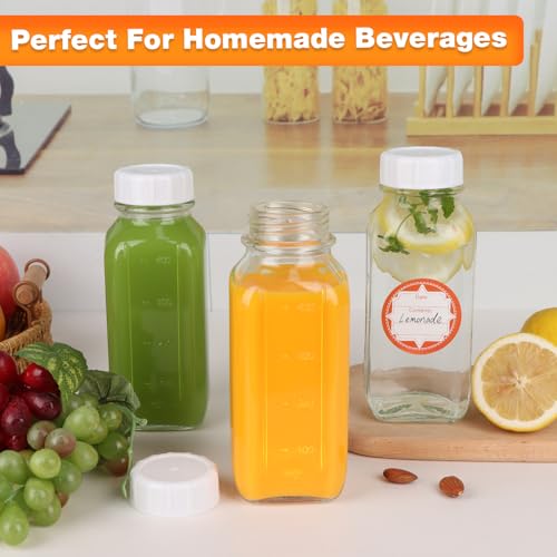 4 Pack 16 OZ Glass Milk Bottles with Lids (4 Count)