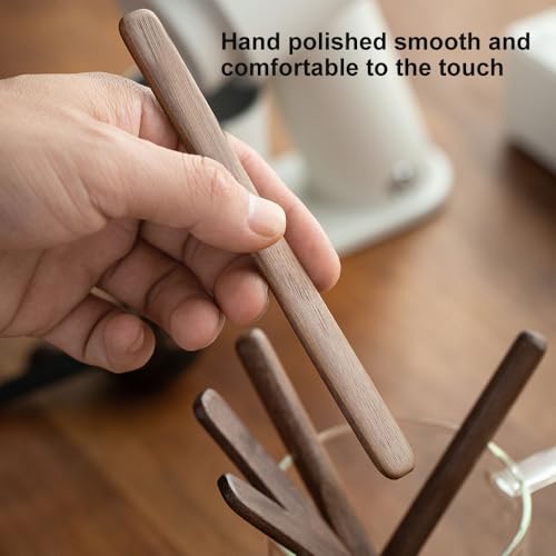 4Pcs Black Walnut Wood Coffee Stirrers 6″ Reusable Wooden Drink Stir Sticks for Coffee (4 Count)